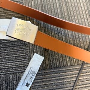Lacoste Men's Leather Belt in Cognac Brown，size：32/90